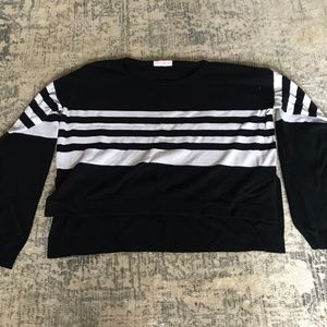 Cropped Light-Weight Striped Sweater